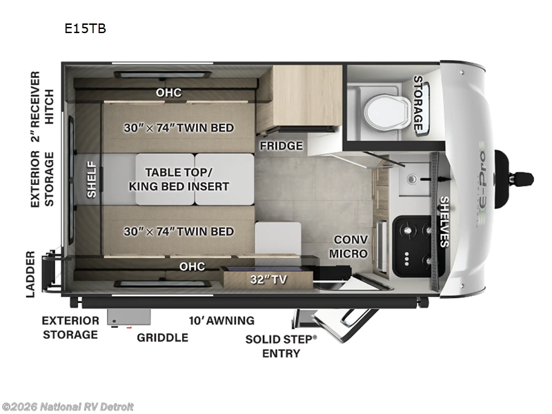 2025 Forest River Flagstaff E-Pro 15TB - New Travel Trailer For Sale by National RV Detroit in Belleville, Michigan