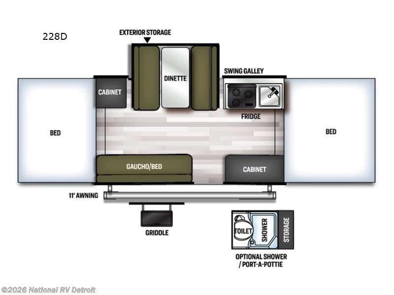 2022 Forest River Flagstaff MAC Series 228D - Used Popup For Sale by National RV Detroit in Belleville, Michigan features Slideout