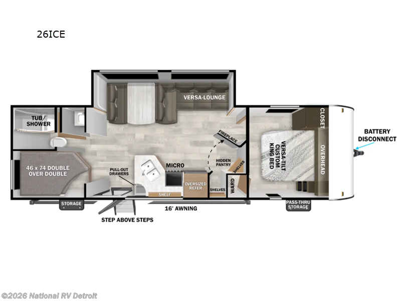 2026 Forest River Salem Cruise Lite 26ICE - New Travel Trailer For Sale by National RV Detroit in Belleville, Michigan features Slideout