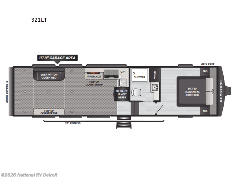 2026 Keystone Raptor Carbon Series 321LT - New Toy Hauler For Sale by National RV Detroit in Belleville, Michigan