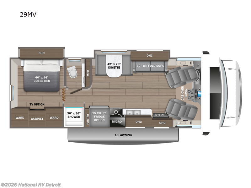 2026 Jayco Greyhawk 29MV - New Class C For Sale by National RV Detroit in Belleville, Michigan features Slideout
