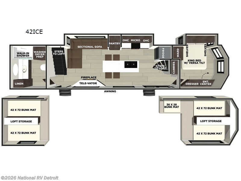2026 Forest River Salem Grand Villa 42ICE - New Destination Trailer For Sale by National RV Detroit in Belleville, Michigan features Slideout