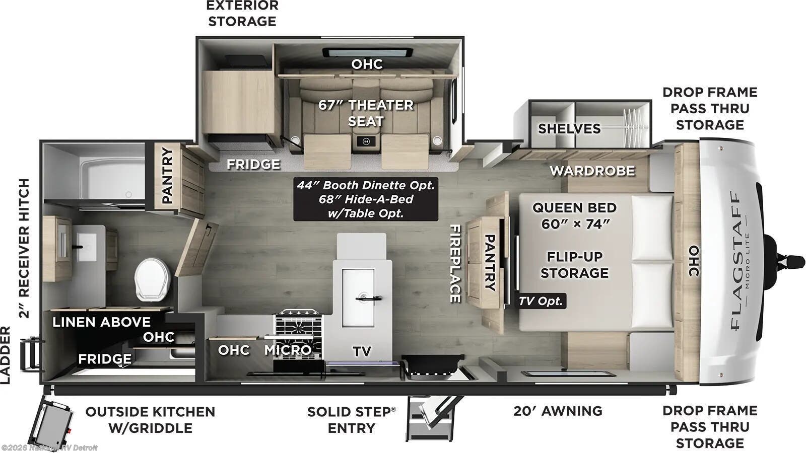 2026 Forest River Flagstaff Micro Lite 25BSDS - New Travel Trailer For Sale by National RV Detroit in Belleville, Michigan