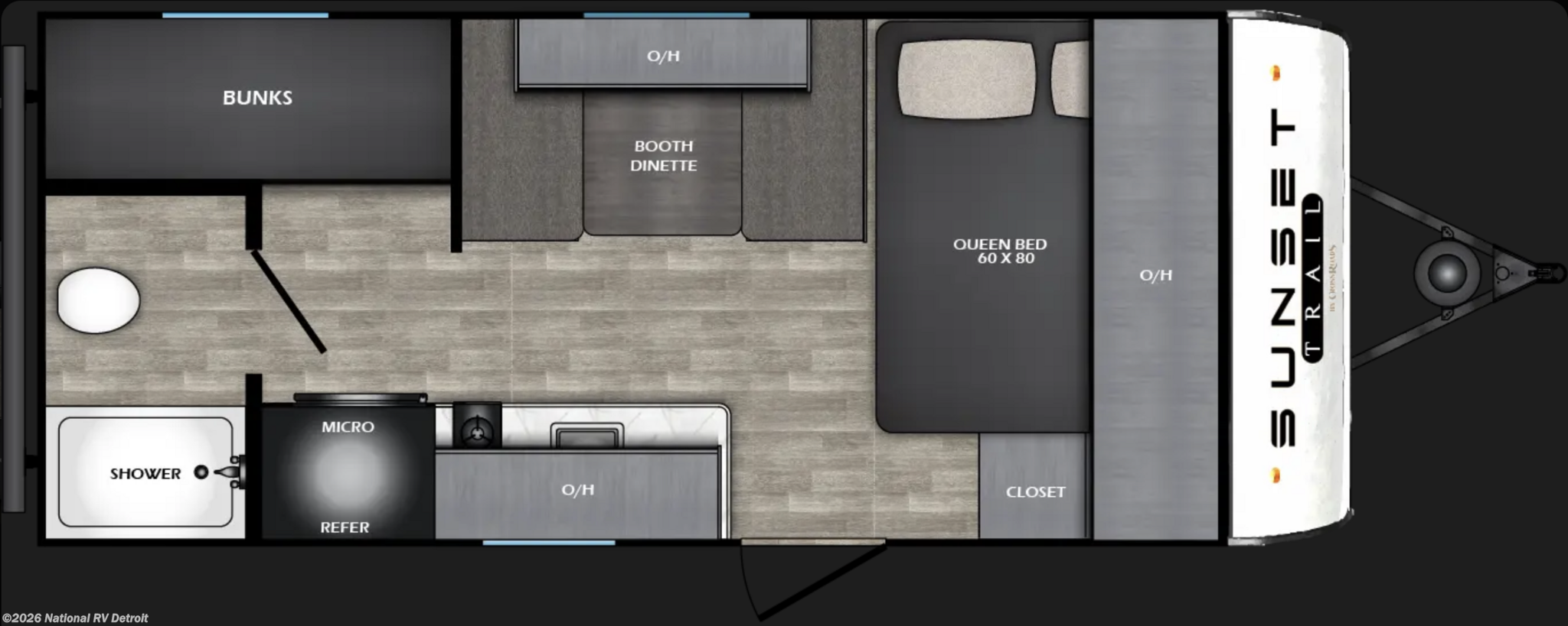 2026 CrossRoads Sunset Trail 17BHS - New Travel Trailer For Sale by National RV Detroit in Belleville, Michigan