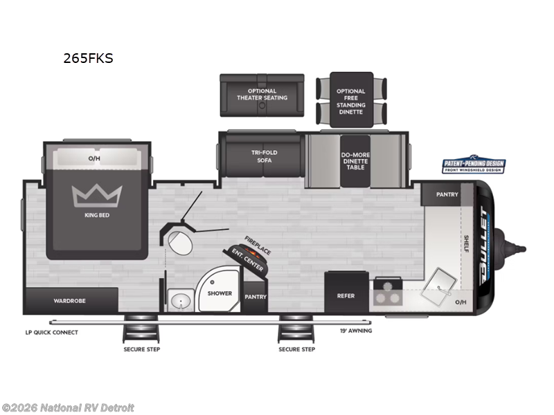 2025 Bullet Premium 265FKS by Keystone from National RV Detroit in Belleville, Michigan