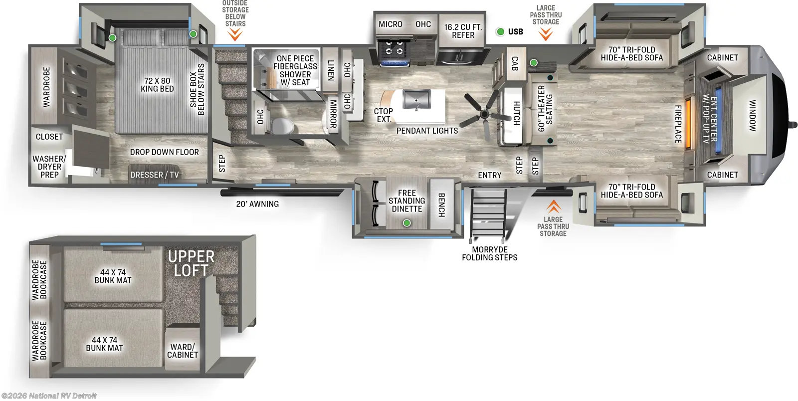 2025 Forest River Sandpiper 3990FL - New Fifth Wheel For Sale by National RV Detroit in Belleville, Michigan