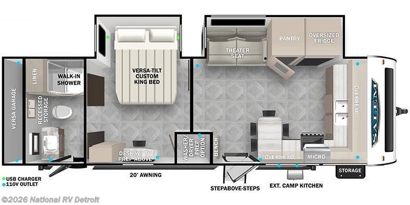 2024 Forest River Salem 28FKG - New Travel Trailer For Sale by National RV Detroit in Belleville, Michigan