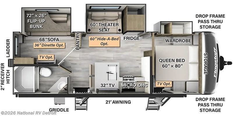 2024 Forest River Flagstaff Super Lite 26BHW - New Travel Trailer For Sale by National RV Detroit in Belleville, Michigan