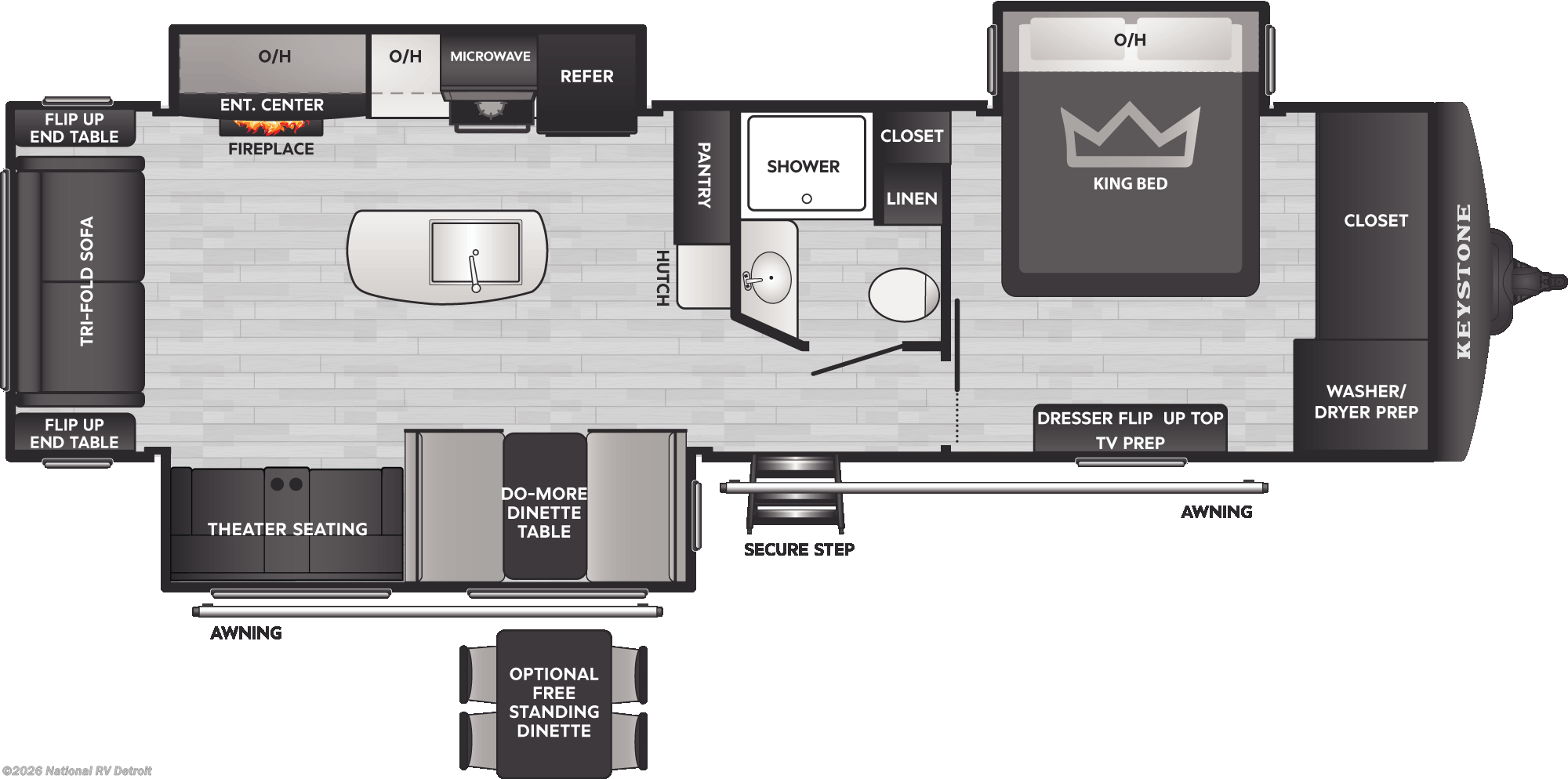 2027 Keystone Bullet Premium 310RES - New Travel Trailer For Sale by National RV Detroit in Belleville, Michigan