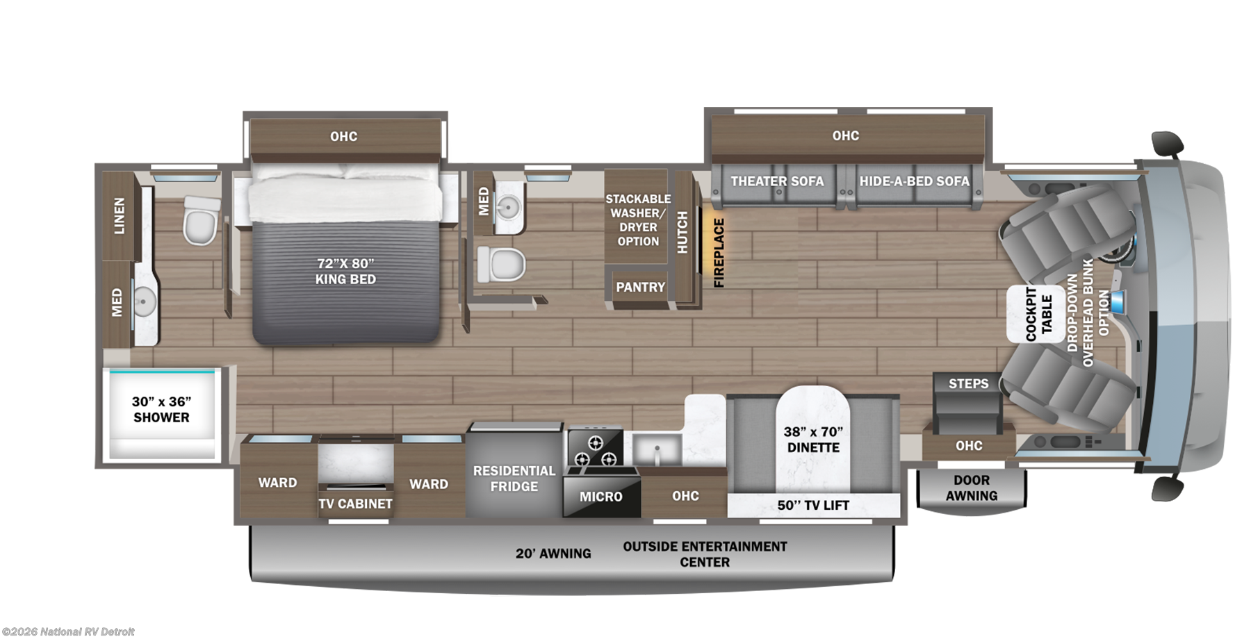 2027 Jayco Precept 36C - New Class A For Sale by National RV Detroit in Belleville, Michigan