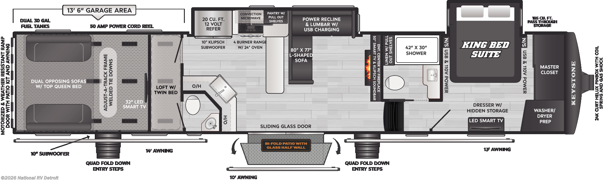 2026 Keystone Raptor 444 - New Fifth Wheel For Sale by National RV Detroit in Belleville, Michigan