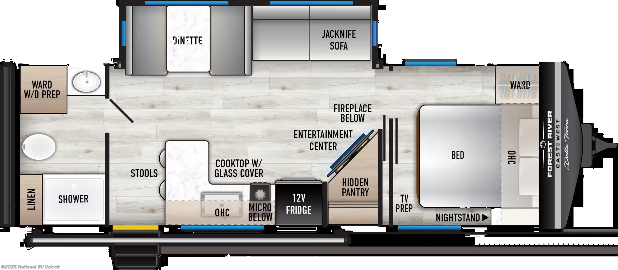 2027 East to West Della Terra 255RB - New Travel Trailer For Sale by National RV Detroit in Belleville, Michigan