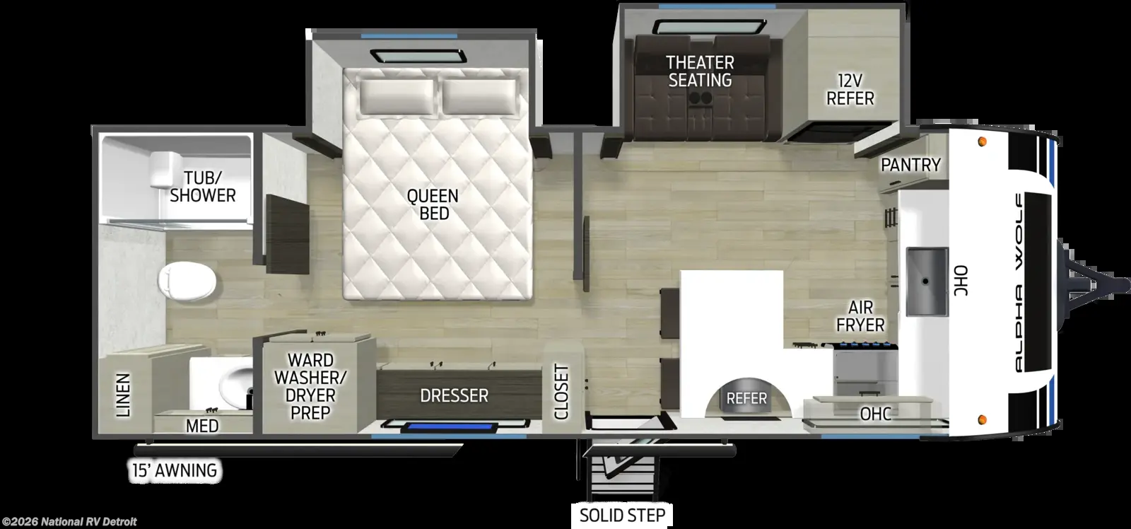 2027 Forest River Cherokee Alpha Wolf 25FKX - New Travel Trailer For Sale by National RV Detroit in Belleville, Michigan