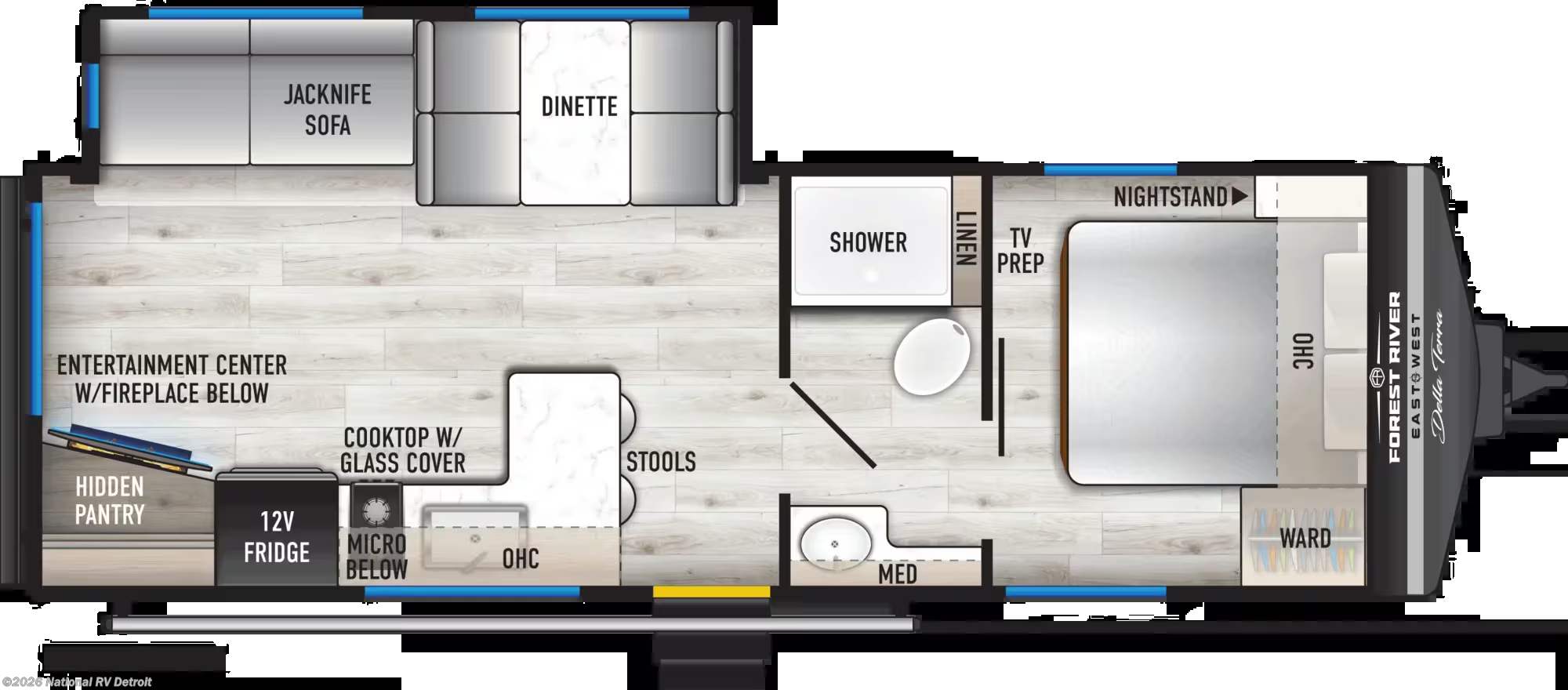 2027 East to West Della Terra 250RE - New Travel Trailer For Sale by National RV Detroit in Belleville, Michigan
