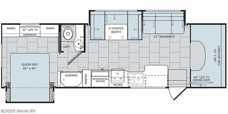 Floorplan of 2017 Holiday Rambler Vesta 31U