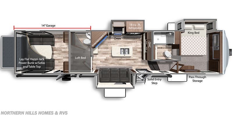 Floorplan of 2022 Dutchmen Voltage 3845