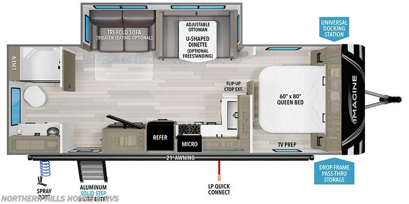 Floorplan of 2025 Grand Design Imagine 2600RB