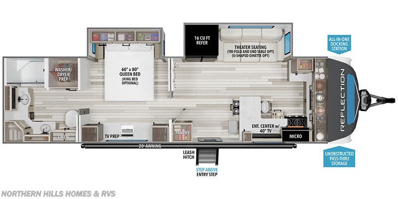 Floorplan of 2025 Grand Design Reflection 322FKTS