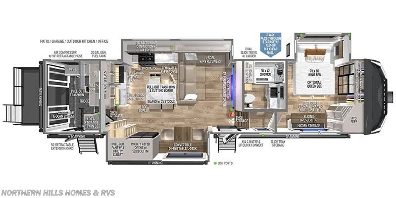 Floorplan of 2025 Brinkley RV Model G 3250