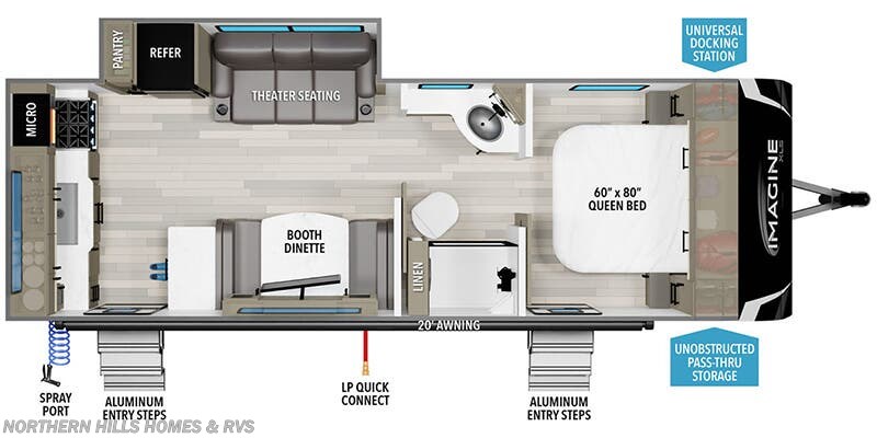 Floorplan of 2025 Grand Design Imagine XLS 23LDE