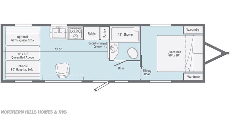 Floorplan of 2020 Winnebago Spyder 23FB