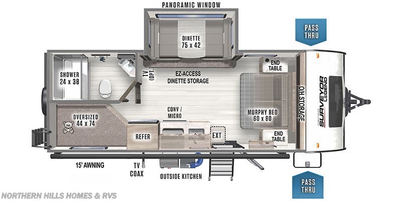 Floorplan of 2022 Forest River Surveyor Legend 19MDBLE