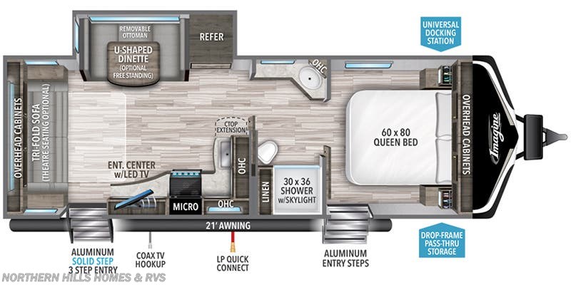 Floorplan of 2022 Grand Design Imagine 2500RL