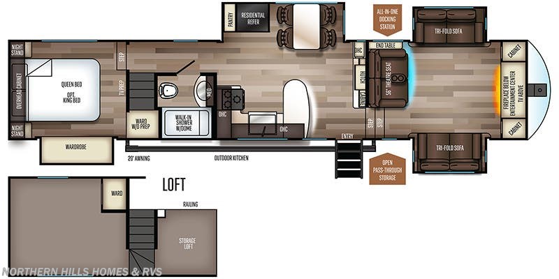 Floorplan of 2021 Forest River Sabre 37FLL