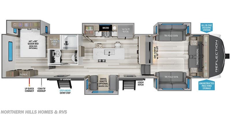 Floorplan of 2026 Grand Design Reflection 360FLS