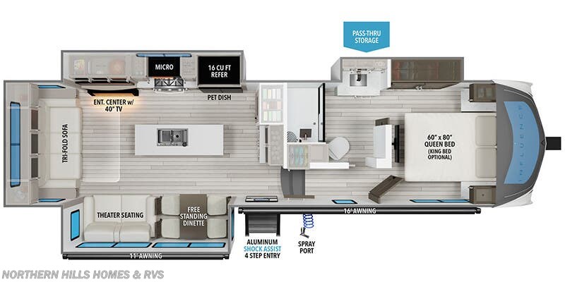 Floorplan of 2026 Grand Design Influence 2903RL