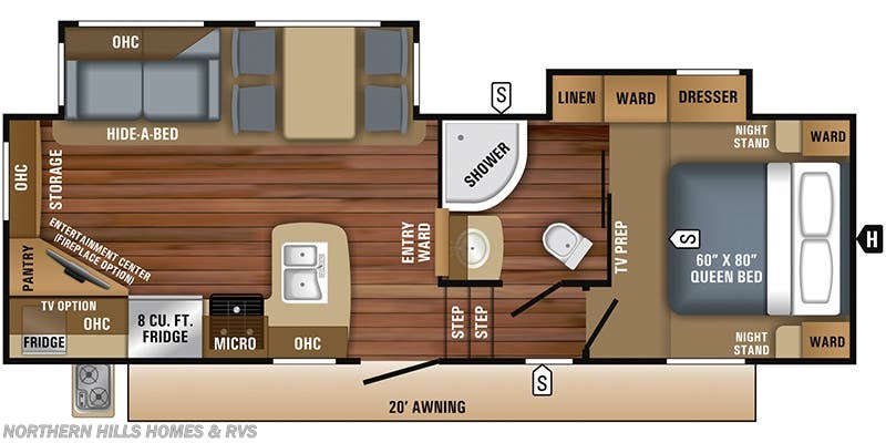 Floorplan of 2018 Jayco Eagle HT 25.5REOK