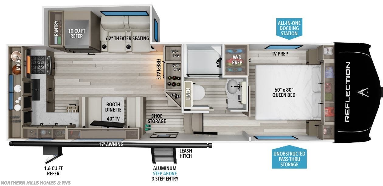 Floorplan of 2026 Grand Design Reflection 150 Series 250ML
