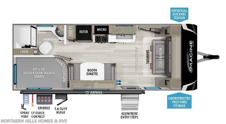 Floorplan of 2019 Grand Design Imagine XLS 21BHE
