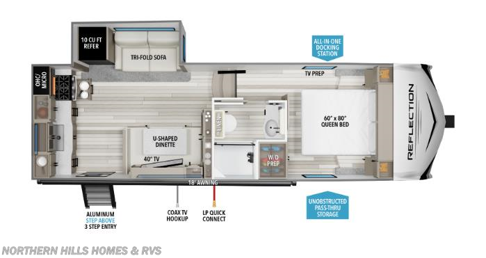 Floorplan of 2026 Grand Design Reflection 100 Series 22RK