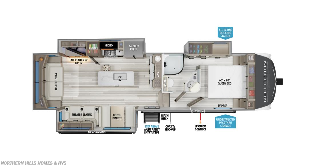 Floorplan of 2026 Grand Design Reflection 303RLS