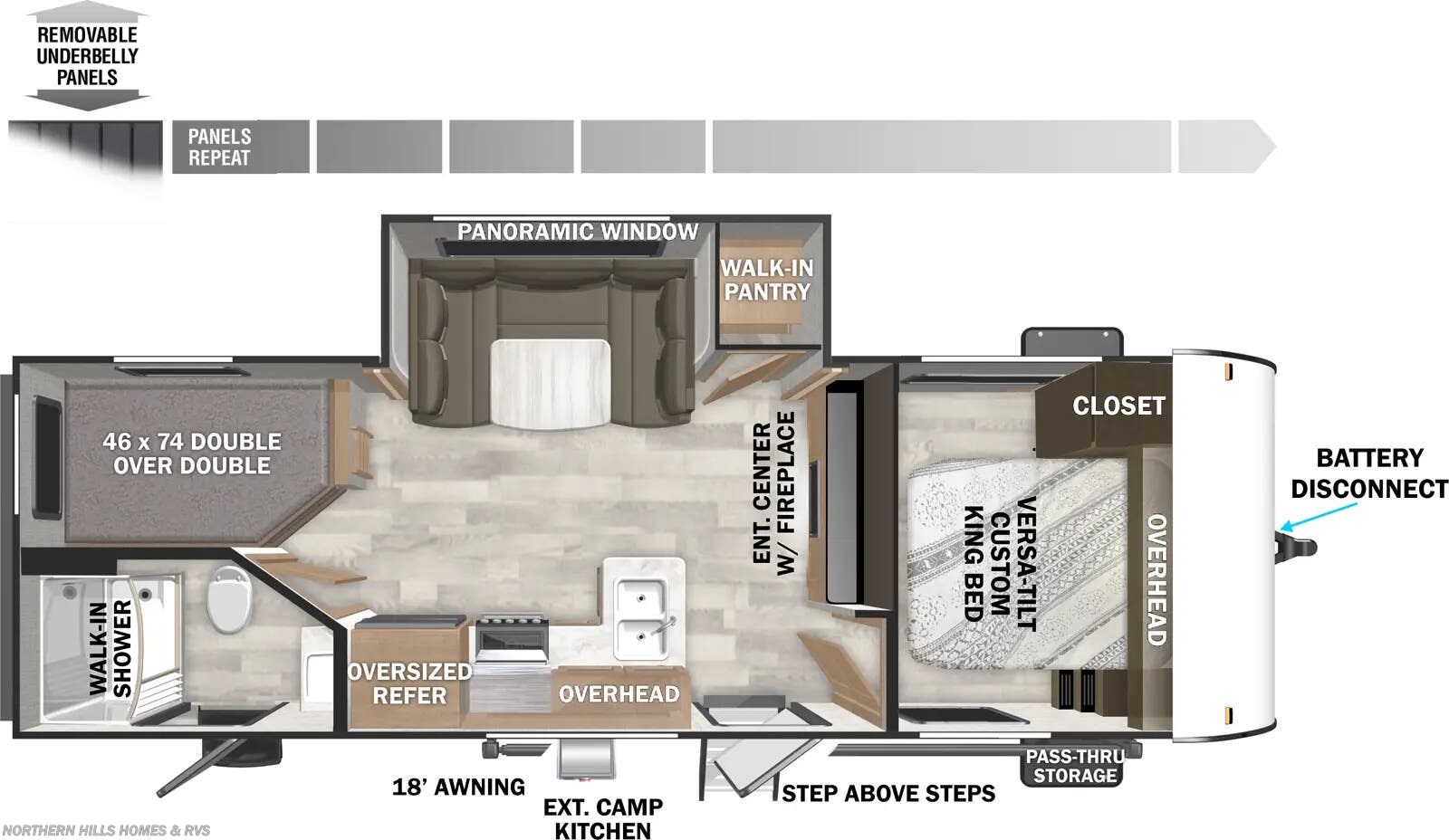 Floorplan of 2024 Forest River Salem Cruise Lite 240BHXL Platinum Series