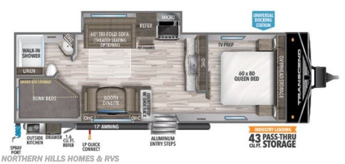 Floorplan of 2022 Grand Design Transcend Xplor 261BH