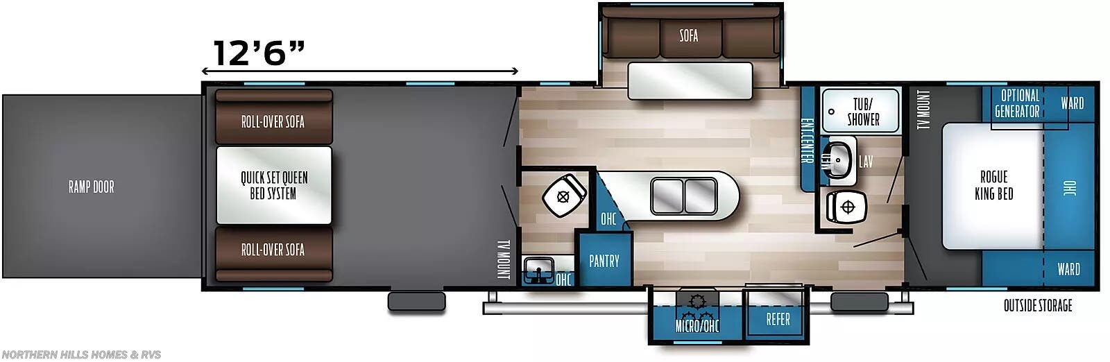 Floorplan of 2025 Forest River Vengeance Rogue SUT 32SUT