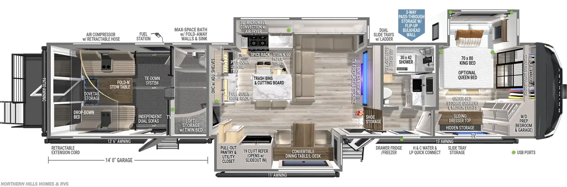 Floorplan of 2026 Brinkley RV Model G 3950