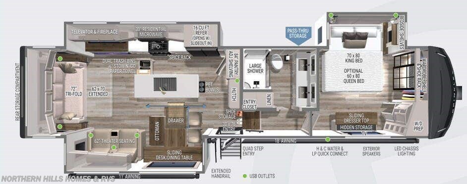 Floorplan of 2027 Brinkley RV Model Z 3600