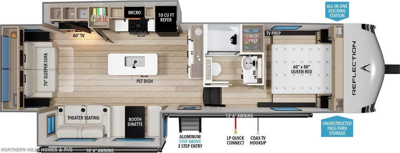 Floorplan of 2026 Grand Design Reflection 100 Series 29RL