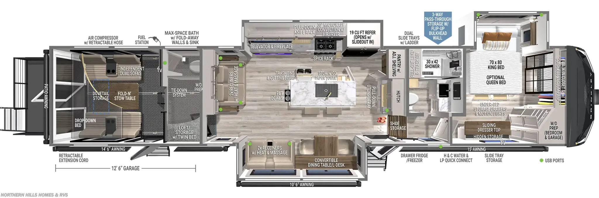 Floorplan of 2027 Brinkley RV Model G 4100
