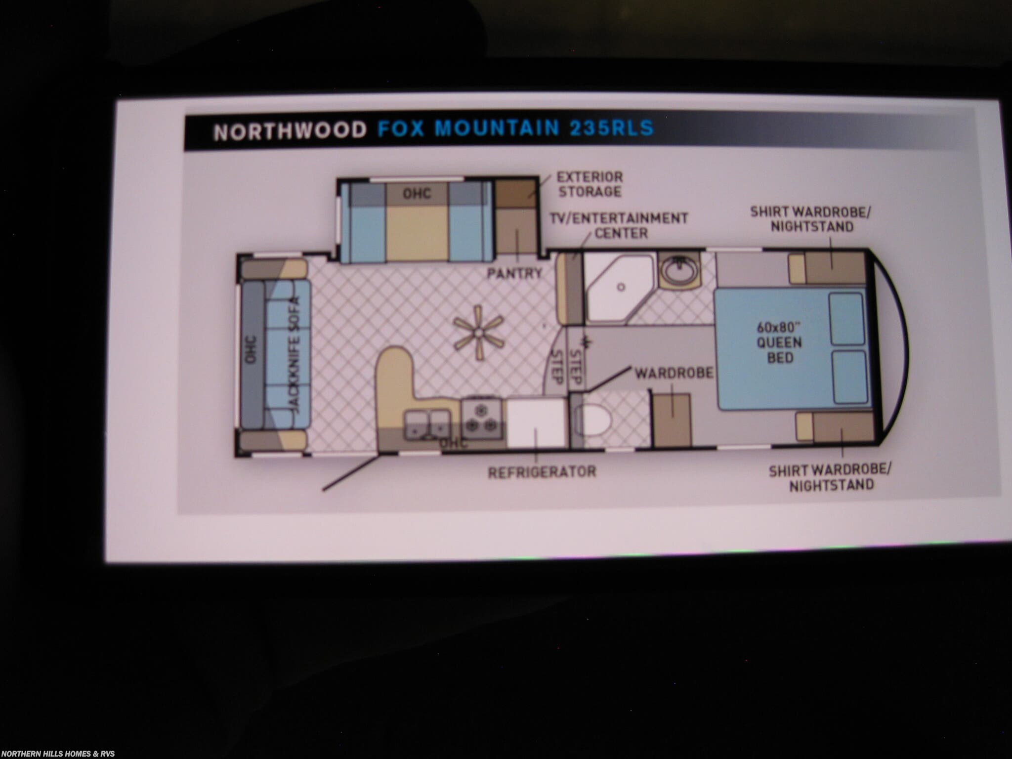 2016 Northwood Fox Mountain 235RLS - Used Fifth Wheel For Sale by Northern Hills Homes and RV's in Whitewood, South Dakota features Microwave, LP Detector, Dinette Bed, Skylight, Slideout