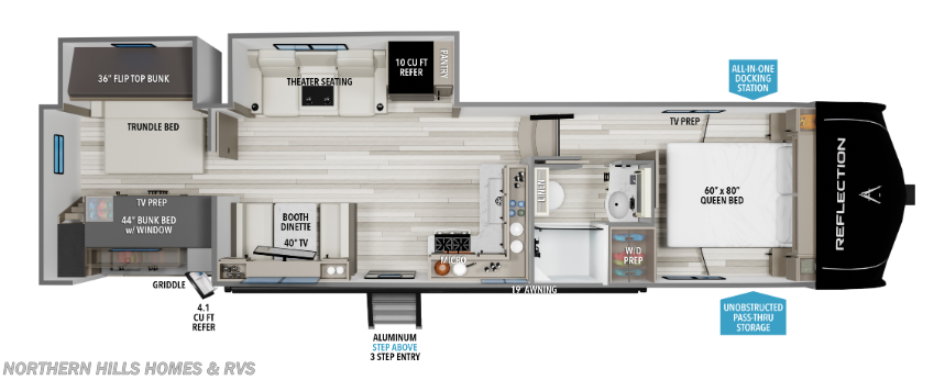 Floorplan of 2027 Grand Design Reflection 100 Series 32BH