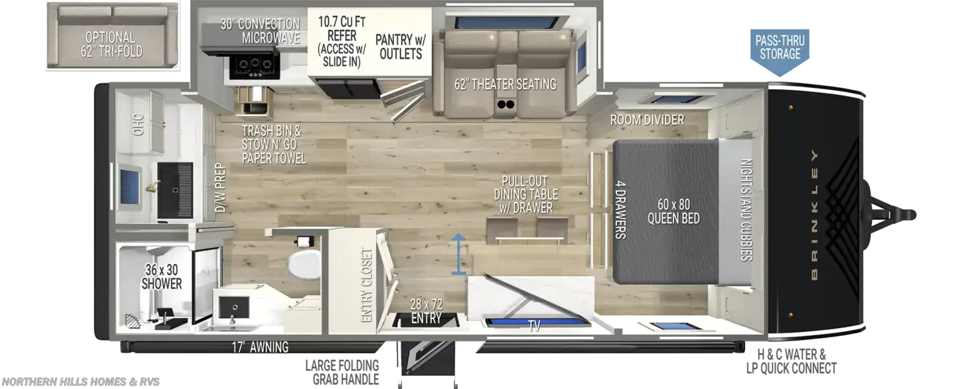 Floorplan of 2027 Brinkley RV Model Ix 23x