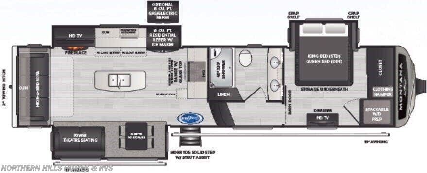 Floorplan of 2022 Keystone Montana 3231CK