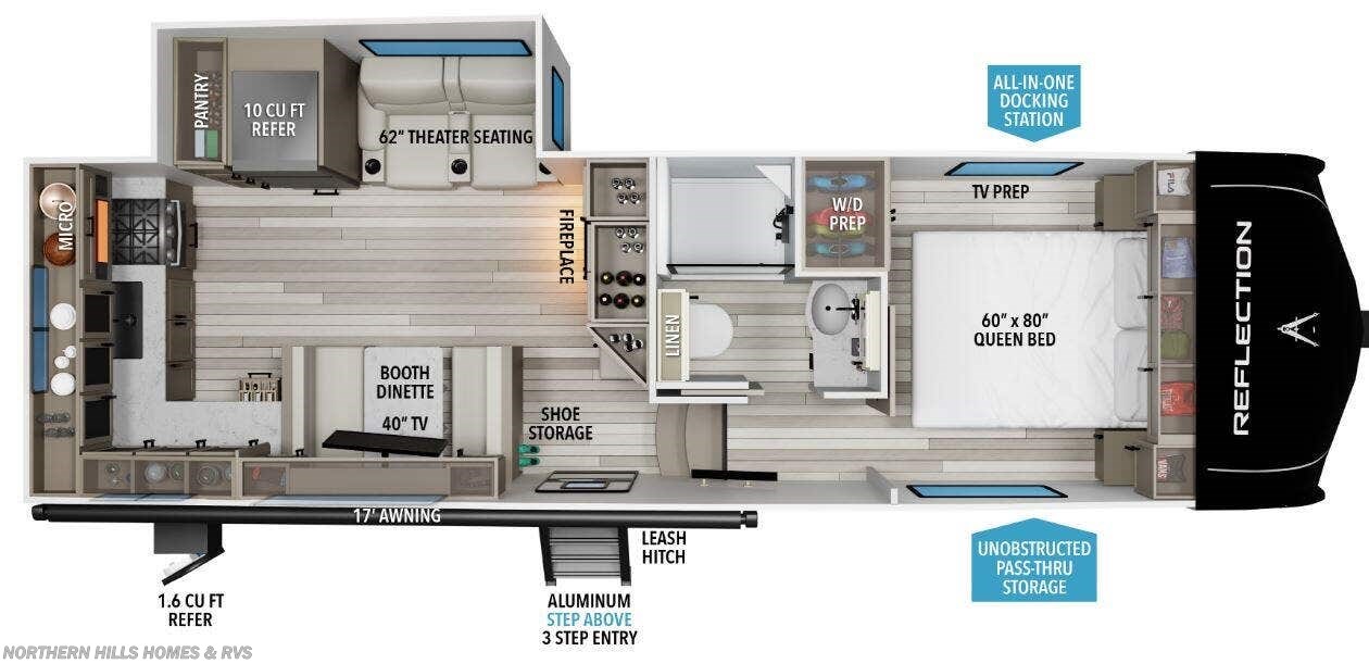 Floorplan of 2026 Grand Design Reflection 150 Series 250ML
