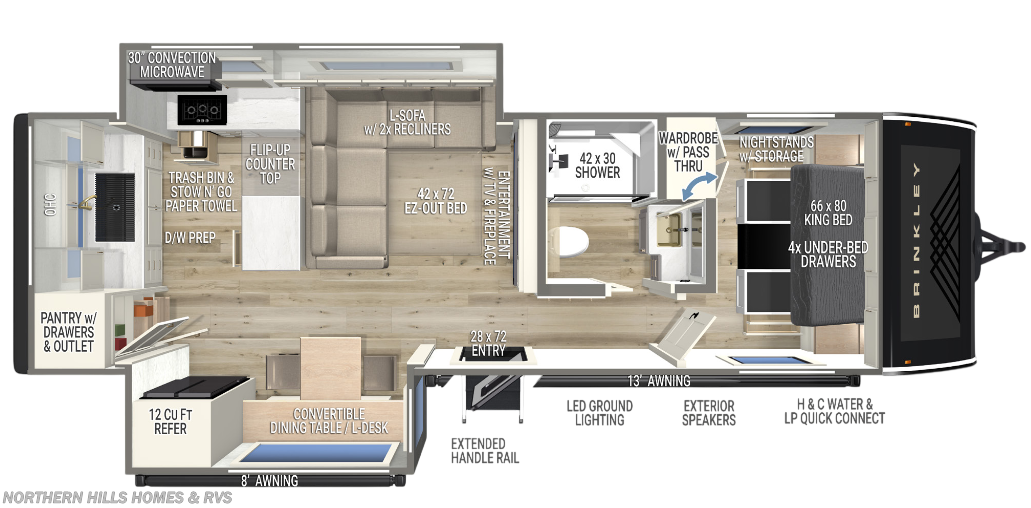 Floorplan of 2027 Brinkley RV Model I 280