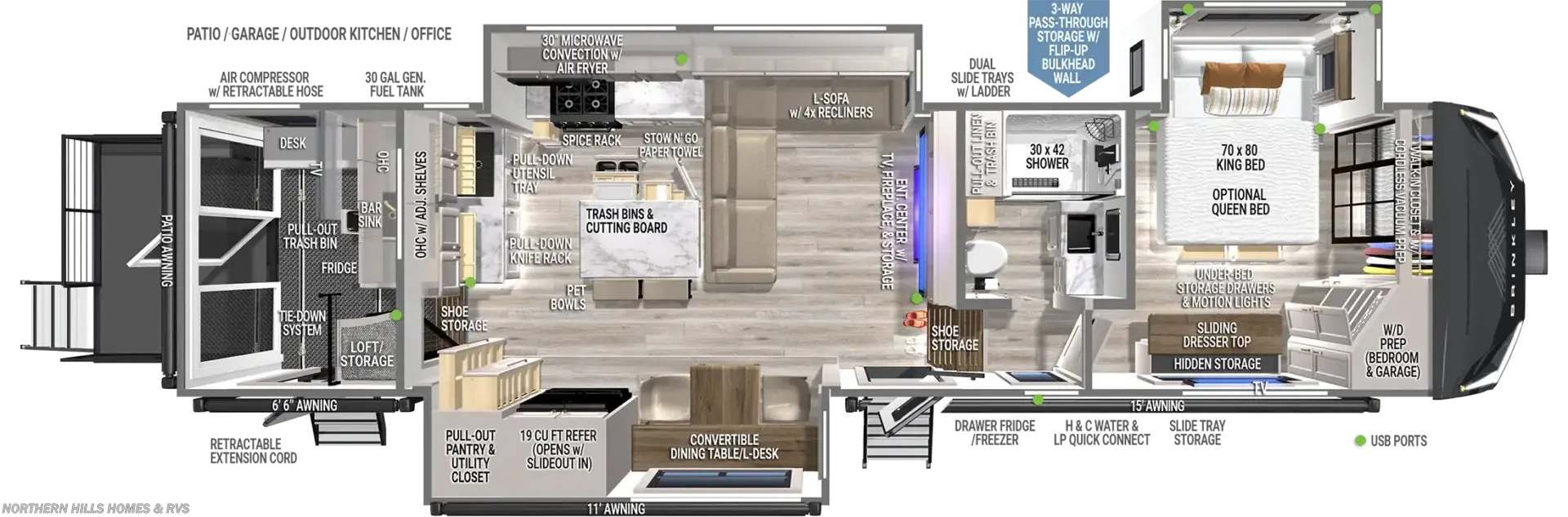 Floorplan of 2027 Brinkley RV Model G 3250