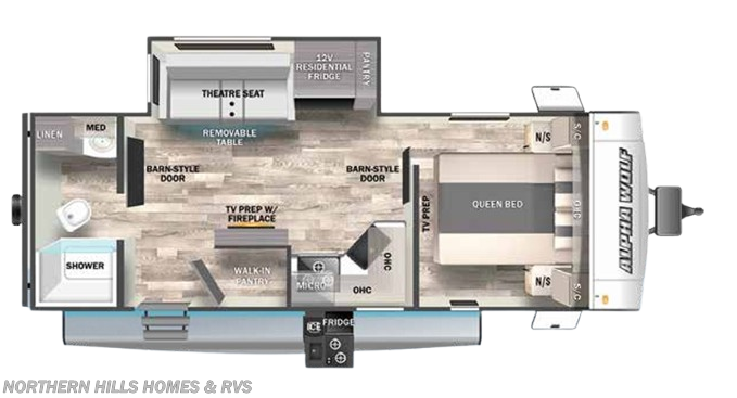Floorplan of 2023 Forest River Cherokee Alpha Wolf 22SW-L